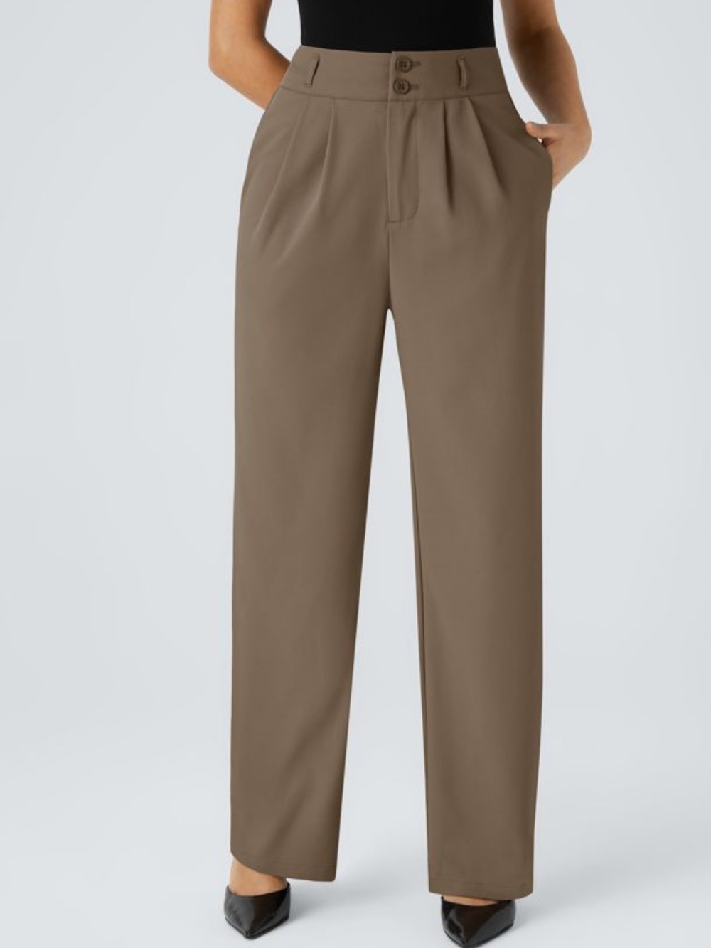 NWT Halara Flex™ High Waisted Zipper Pocket Shirred Straight Leg Work Pants smal